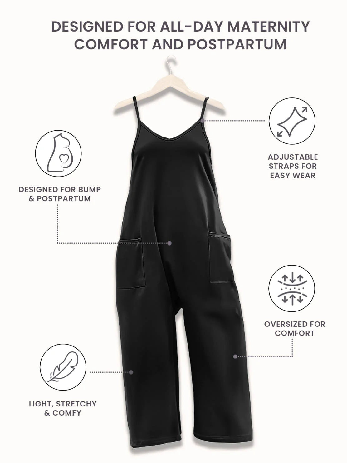 Maternity & Postpartum - Oversized Jumpsuit